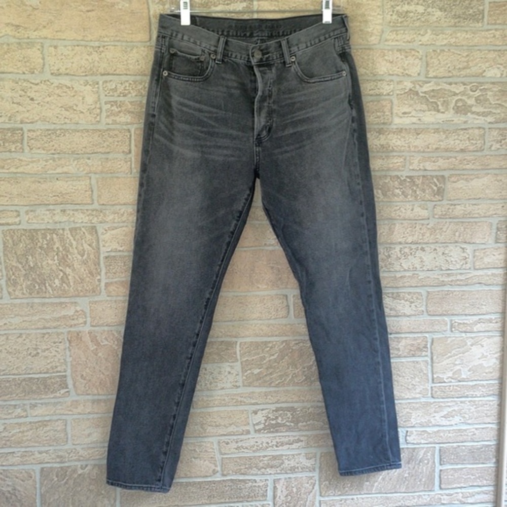 American Eagle Women’s Size 8 Long Black‎ Jeans Hi-Rise Girlfriend BUTTON FLY